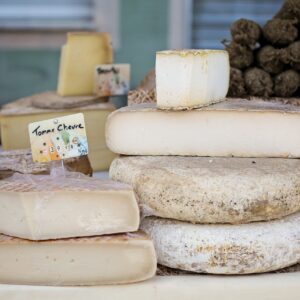 cheeses, stack of cheeses, france